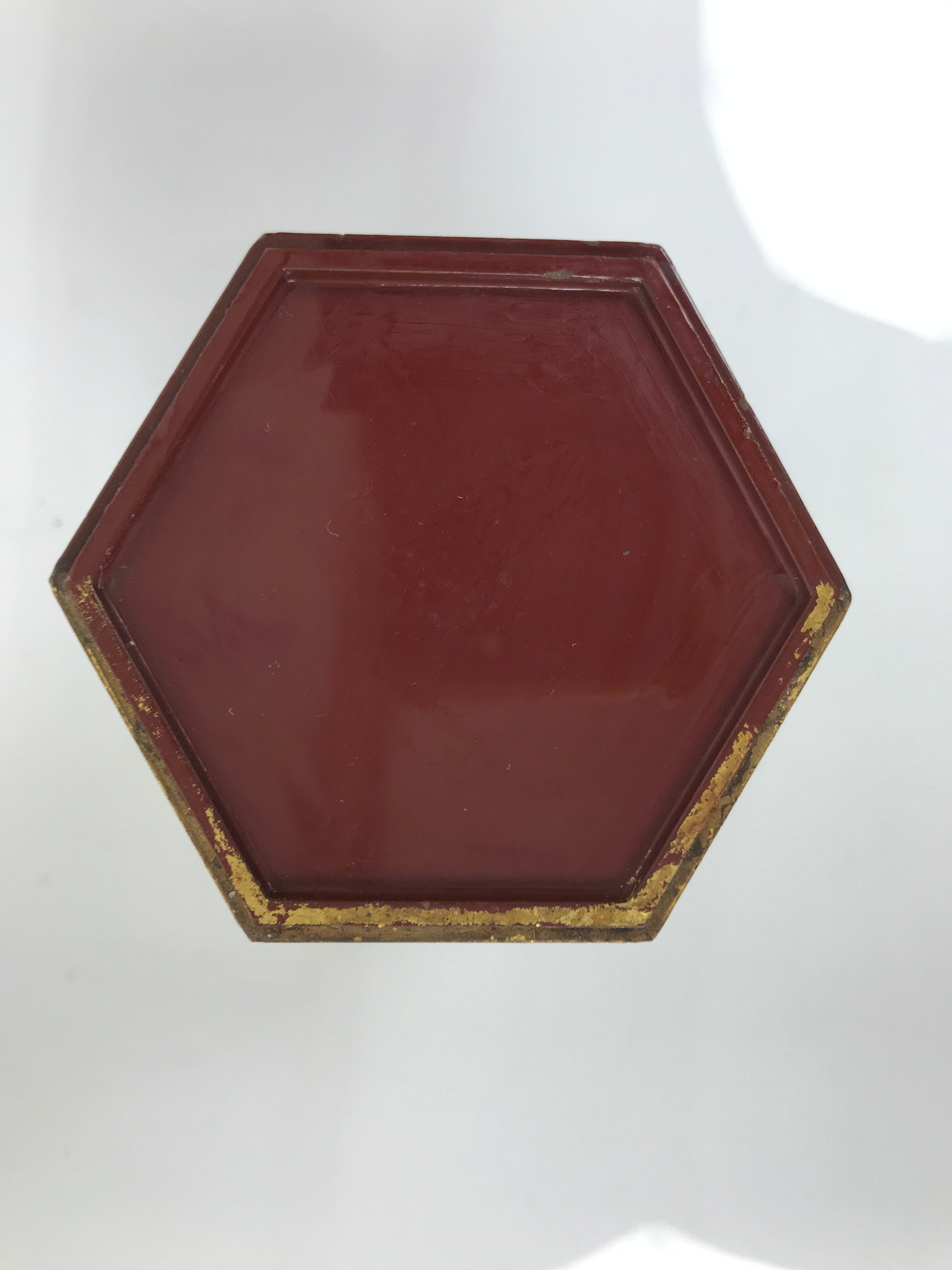 Japanese Buddhist Altar Fitting Offering Cup Stand Bukki Butsugu Gold Red BA734