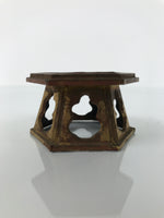 Japanese Buddhist Altar Fitting Offering Cup Stand Bukki Butsugu Gold Red BA736