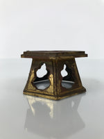 Japanese Buddhist Altar Fitting Offering Cup Stand Bukki Butsugu Gold Red BA736