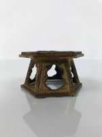 Japanese Buddhist Altar Fitting Offering Cup Stand Bukki Butsugu Gold Red BA736