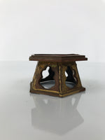 Japanese Buddhist Altar Fitting Offering Cup Stand Bukki Butsugu Gold Red BA736