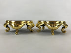 Japanese Buddhist Altar Fitting Offering Cup Stand Vtg 2pc Bukki Black BA157