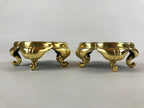 Japanese Buddhist Altar Fitting Offering Cup Stand Vtg 2pc Bukki Black BA157