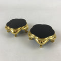 Japanese Buddhist Altar Fitting Offering Cup Stand Vtg 2pc Bukki Black BA157