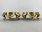 Japanese Buddhist Altar Fitting Offering Cup Stand Vtg 2pc Bukki Black BA158