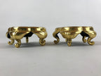 Japanese Buddhist Altar Fitting Offering Cup Stand Vtg 2pc Bukki Black BA158