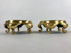 Japanese Buddhist Altar Fitting Offering Cup Stand Vtg 2pc Bukki Black BA158