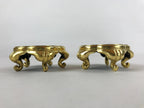 Japanese Buddhist Altar Fitting Offering Cup Stand Vtg 2pc Bukki Black BA159