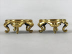 Japanese Buddhist Altar Fitting Offering Cup Stand Vtg 2pc Bukki Black BA160