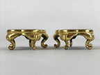 Japanese Buddhist Altar Fitting Offering Cup Stand Vtg 2pc Bukki Black BA160