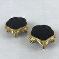 Japanese Buddhist Altar Fitting Offering Cup Stand Vtg 2pc Bukki Black BA160