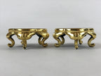 Japanese Buddhist Altar Fitting Offering Cup Stand Vtg 2pc Bukki Black BA161