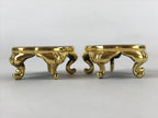 Japanese Buddhist Altar Fitting Offering Cup Stand Vtg 2pc Bukki Black BA161