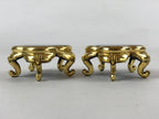 Japanese Buddhist Altar Fitting Offering Cup Stand Vtg 2pc Bukki Black BA162