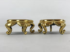 Japanese Buddhist Altar Fitting Offering Cup Stand Vtg 2pc Bukki Black BA162
