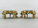 Japanese Buddhist Altar Fitting Offering Cup Stand Vtg 2pc Bukki Black BA162