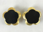 Japanese Buddhist Altar Fitting Offering Cup Stand Vtg 2pc Bukki Black BA193