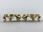 Japanese Buddhist Altar Fitting Offering Cup Stand Vtg 2pc Bukki Black BA194