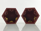 Japanese Buddhist Altar Fitting Offering Cup Stand Vtg 2pc Bukki Butsugu BA417