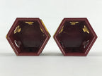 Japanese Buddhist Altar Fitting Offering Cup Stand Vtg 2pc Bukki Butsugu Gold BA