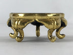 Japanese Buddhist Altar Fitting Offering Cup Stand Vtg Bukki Black Gold BA190