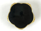 Japanese Buddhist Altar Fitting Offering Cup Stand Vtg Bukki Black Gold BA190