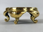 Japanese Buddhist Altar Fitting Offering Cup Stand Vtg Bukki Black Gold BA191