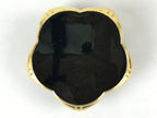 Japanese Buddhist Altar Fitting Offering Cup Stand Vtg Bukki Black Gold BA191