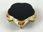 Japanese Buddhist Altar Fitting Offering Cup Stand Vtg Bukki Black Gold BA191