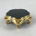 Japanese Buddhist Altar Fitting Offering Cup Stand Vtg Bukki Black Gold BA191