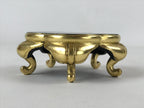 Japanese Buddhist Altar Fitting Offering Cup Stand Vtg Bukki Black Gold BA192