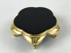 Japanese Buddhist Altar Fitting Offering Cup Stand Vtg Bukki Black Gold BA192