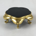 Japanese Buddhist Altar Fitting Offering Cup Stand Vtg Bukki Black Gold BA192