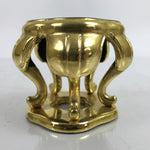 Japanese Buddhist Altar Fitting Offering Cup Stand Vtg Bukki Black Gold BA358