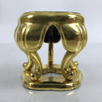 Japanese Buddhist Altar Fitting Offering Cup Stand Vtg Bukki Black Gold BA358