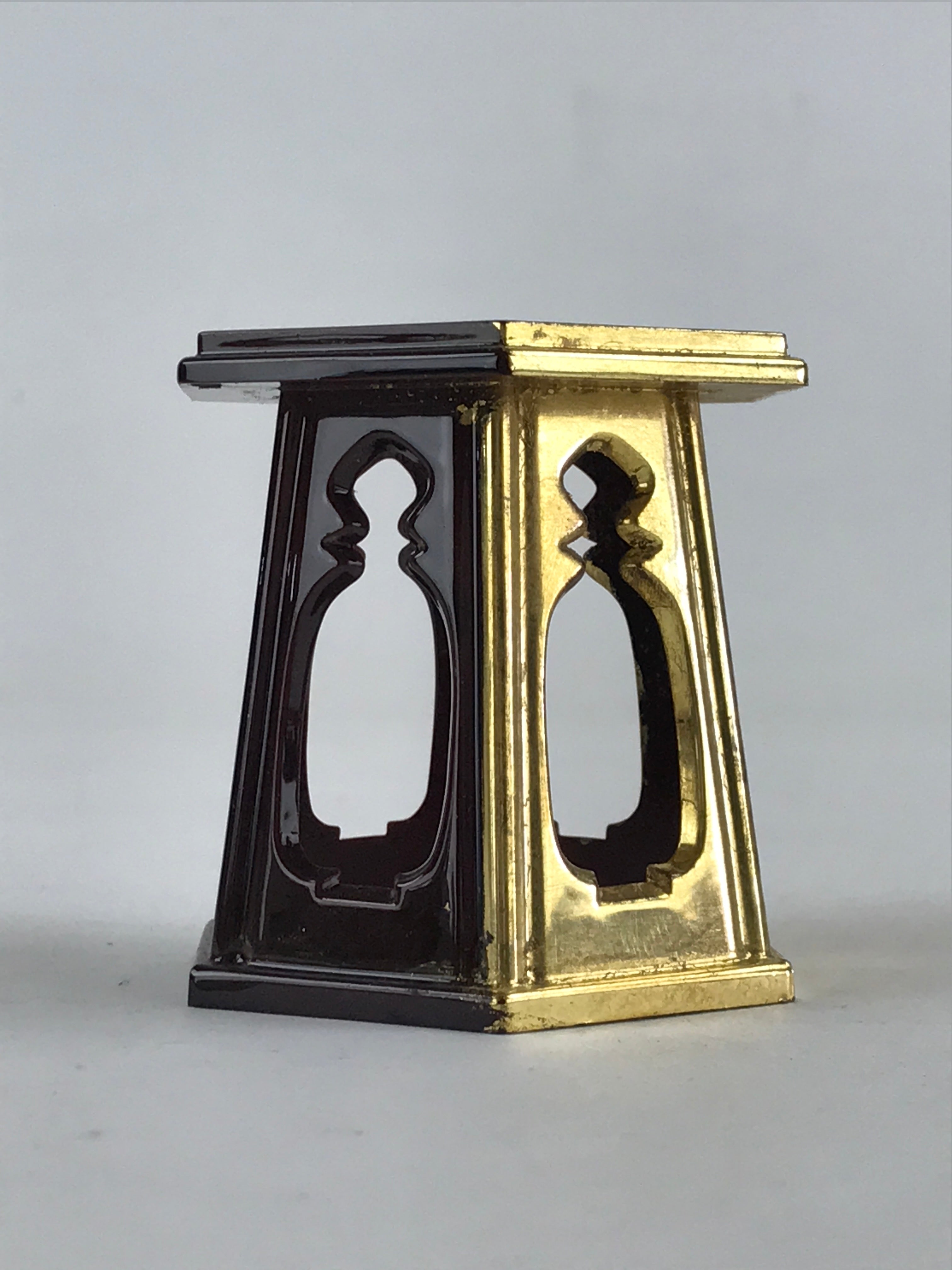 Japanese Buddhist Altar Fitting Offering Cup Stand Vtg Bukki Butsugu Gold BA28