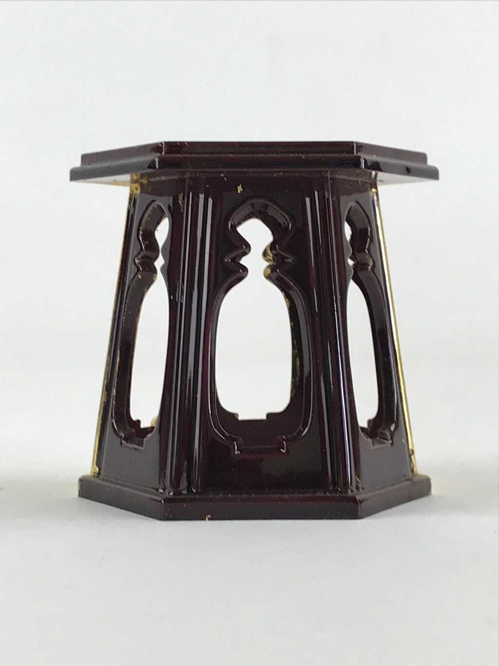 Japanese Buddhist Altar Fitting Offering Cup Stand Vtg Bukki Butsugu Gold BA28