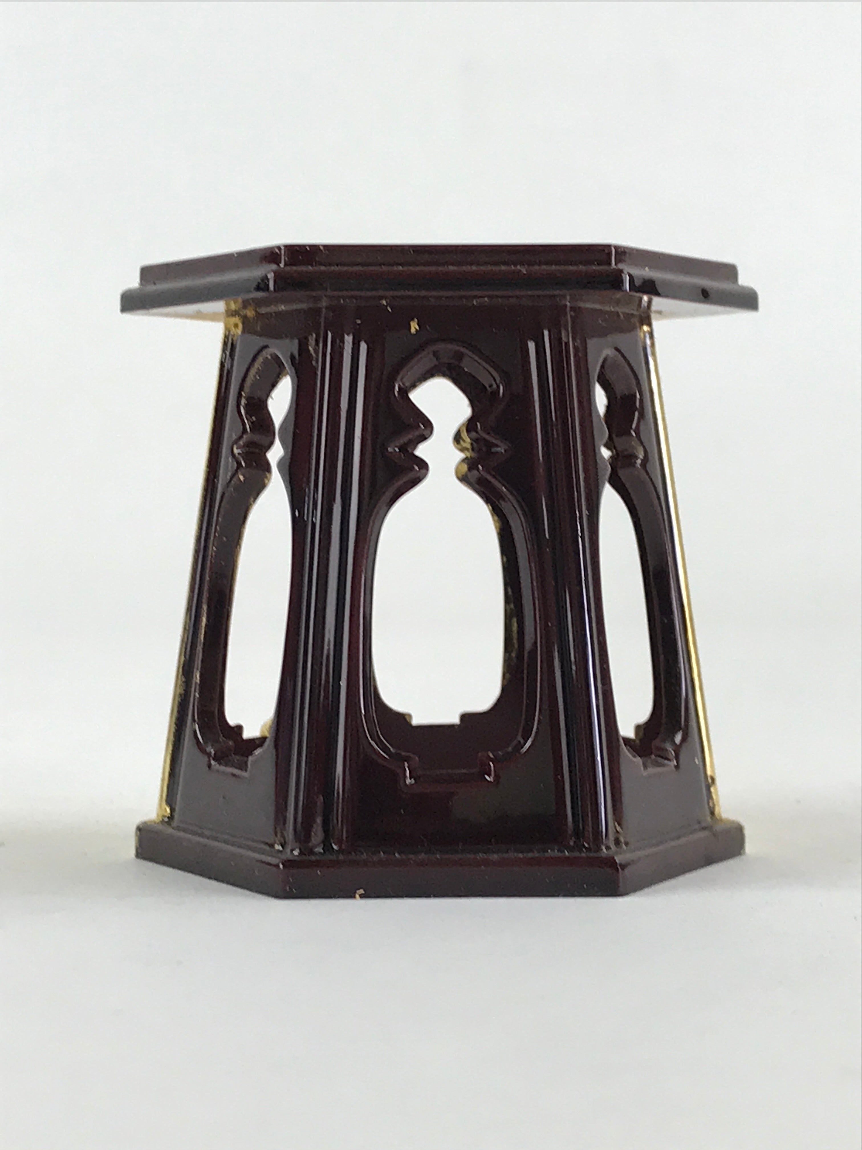 Japanese Buddhist Altar Fitting Offering Cup Stand Vtg Bukki Butsugu Gold BA28