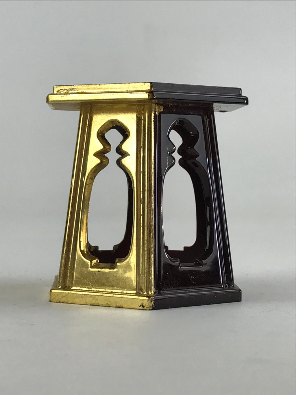 Japanese Buddhist Altar Fitting Offering Cup Stand Vtg Bukki Butsugu Gold BA28