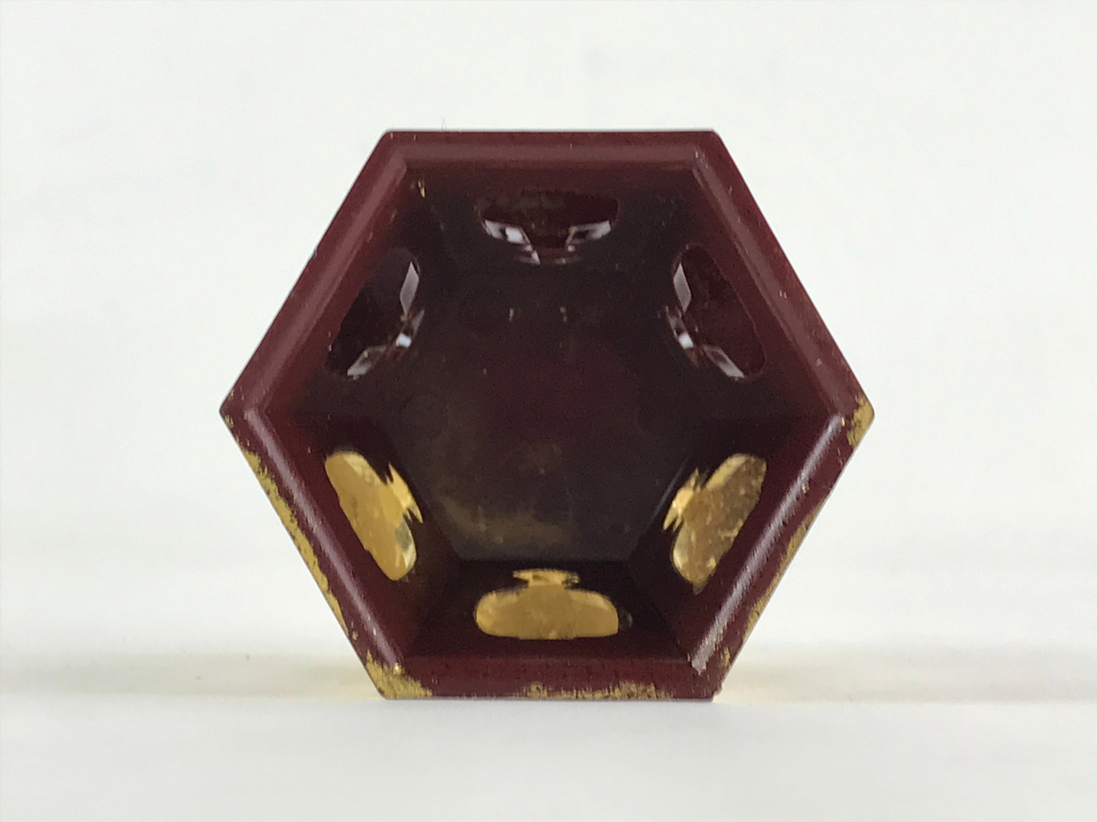 Japanese Buddhist Altar Fitting Offering Cup Stand Vtg Bukki Butsugu Gold BA28