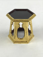 Japanese Buddhist Altar Fitting Offering Cup Stand Vtg Bukki Butsugu Gold BA28