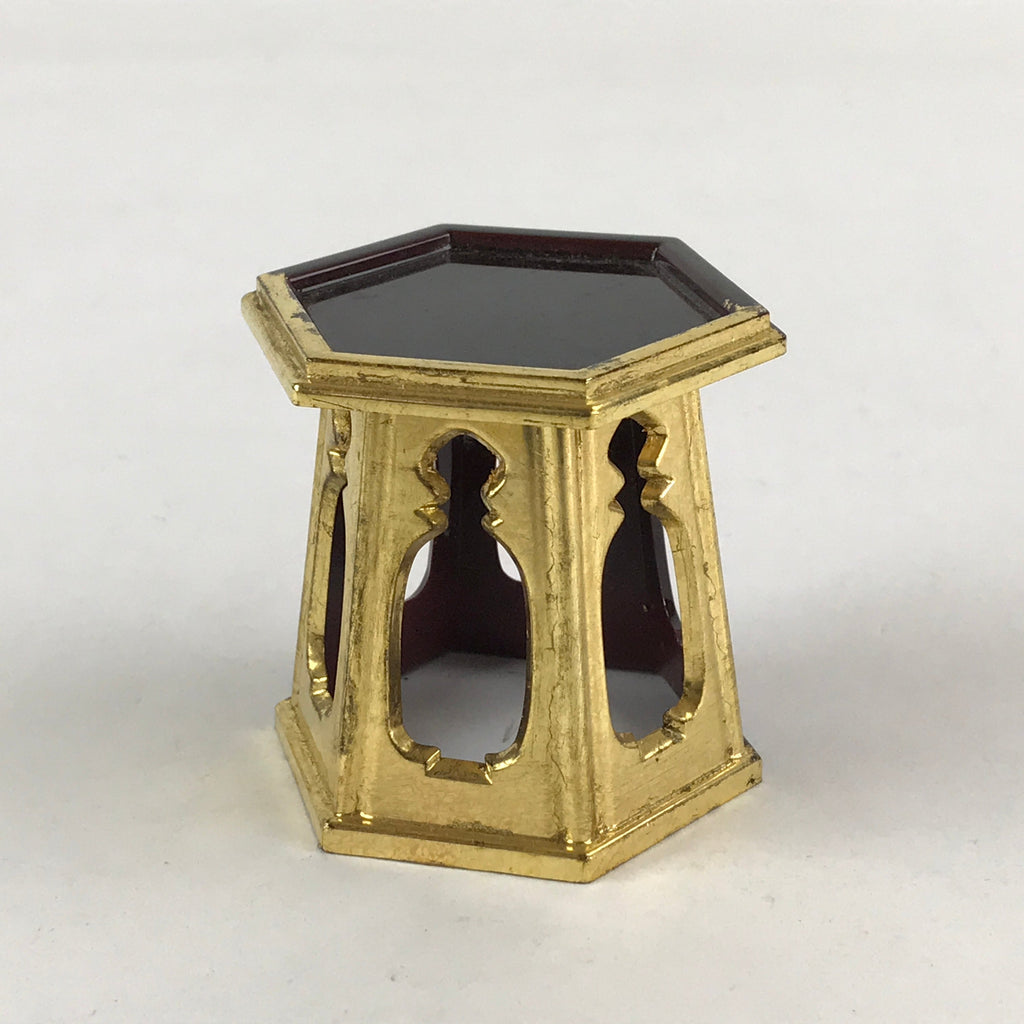 Japanese Buddhist Altar Fitting Offering Cup Stand Vtg Bukki Butsugu Gold BA28