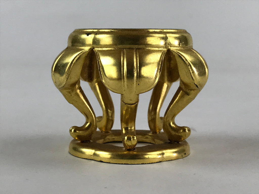 Japanese Buddhist Altar Fitting Offering Cup Stand Vtg Bukki Butsugu Gold BA31