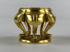 Japanese Buddhist Altar Fitting Offering Cup Stand Vtg Bukki Butsugu Gold BA31