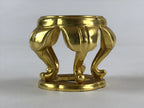 Japanese Buddhist Altar Fitting Offering Cup Stand Vtg Bukki Butsugu Gold BA31