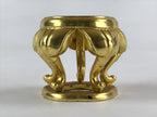Japanese Buddhist Altar Fitting Offering Cup Stand Vtg Bukki Butsugu Gold BA31