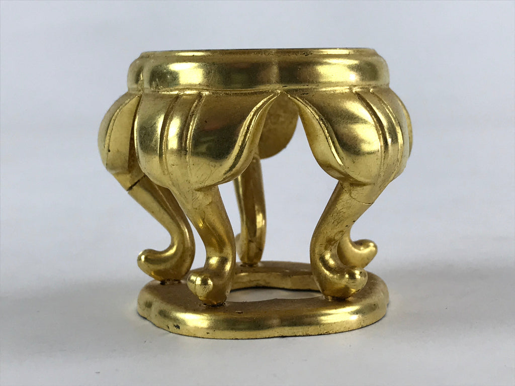 Japanese Buddhist Altar Fitting Offering Cup Stand Vtg Bukki Butsugu Gold BA31