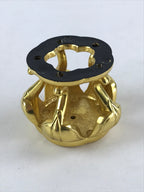 Japanese Buddhist Altar Fitting Offering Cup Stand Vtg Bukki Butsugu Gold BA31
