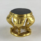 Japanese Buddhist Altar Fitting Offering Cup Stand Vtg Bukki Butsugu Gold BA31