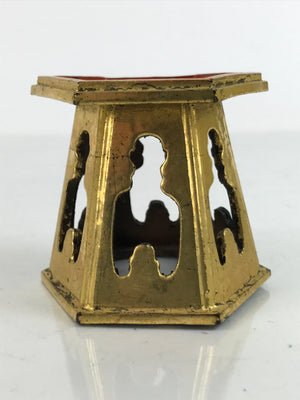 Japanese Buddhist Altar Fitting Offering Cup Stand Vtg Bukki Butsugu Gold BA392